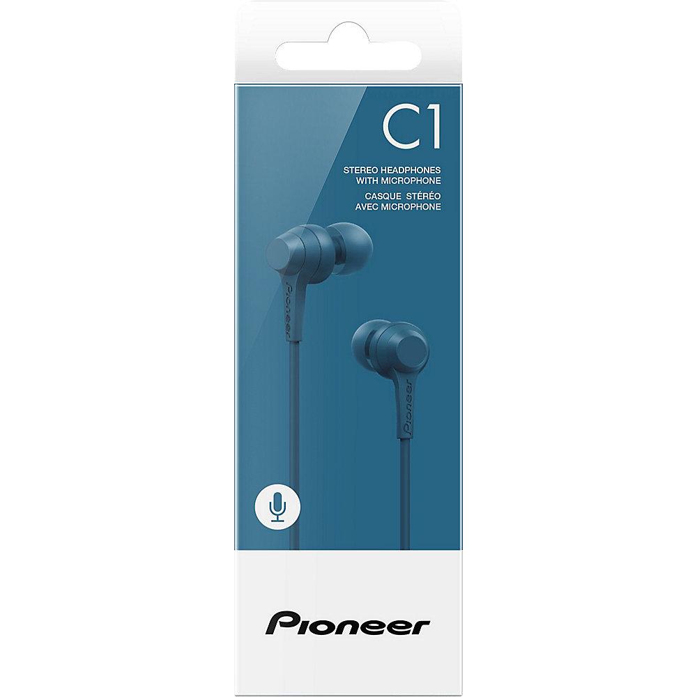 Pioneer SE-C1T(L) In-Ear Kopfhörer mit Mikrofon blau