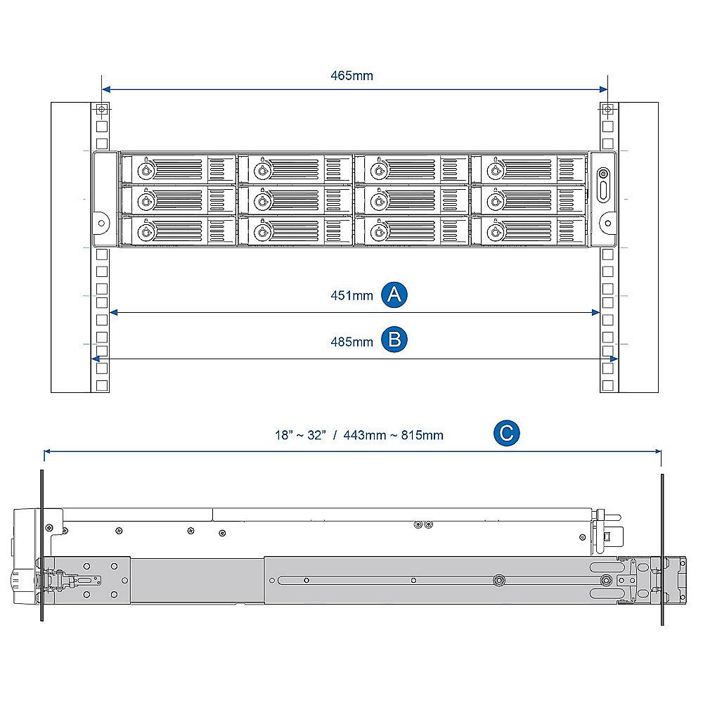 QNAP 2U Rail Kit Einbauschienen RAIL-B02