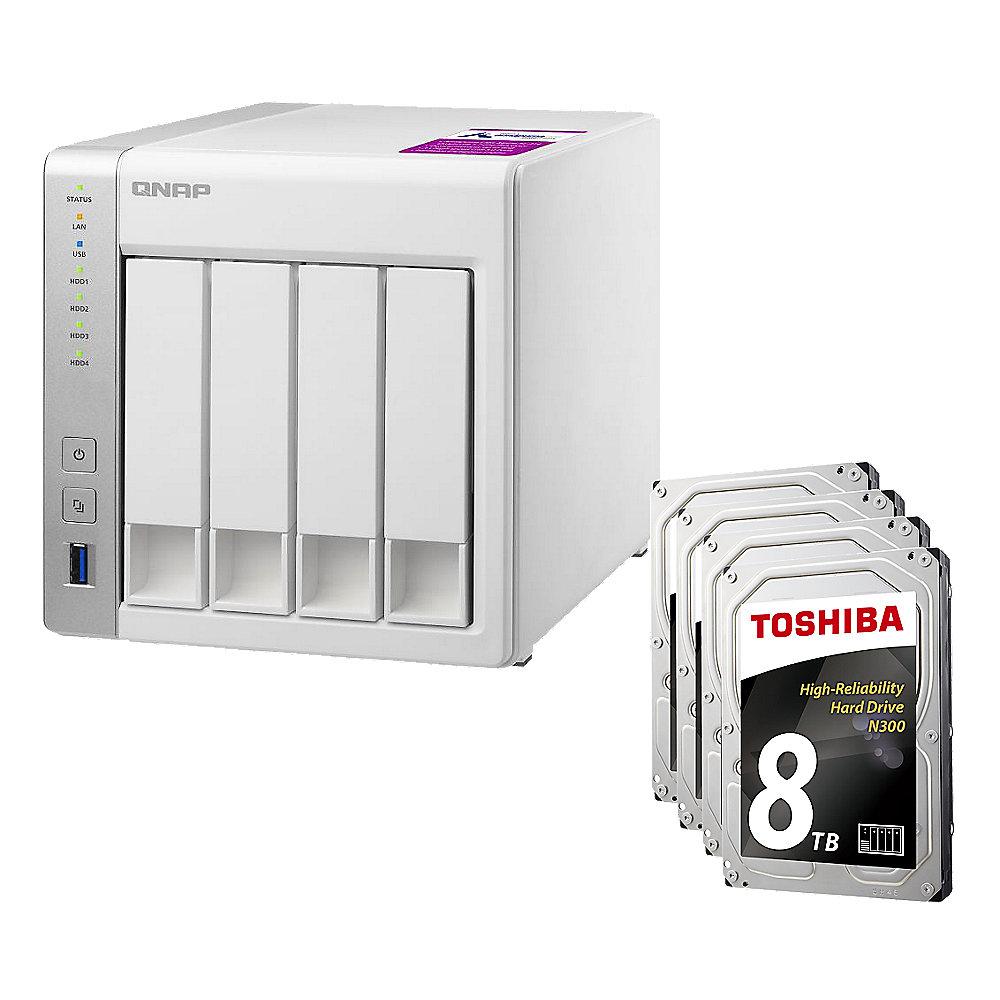 QNAP TS-431P2-4G NAS System 4-Bay 32TB inkl. 4x 8TB Toshiba HDWN180UZSVA