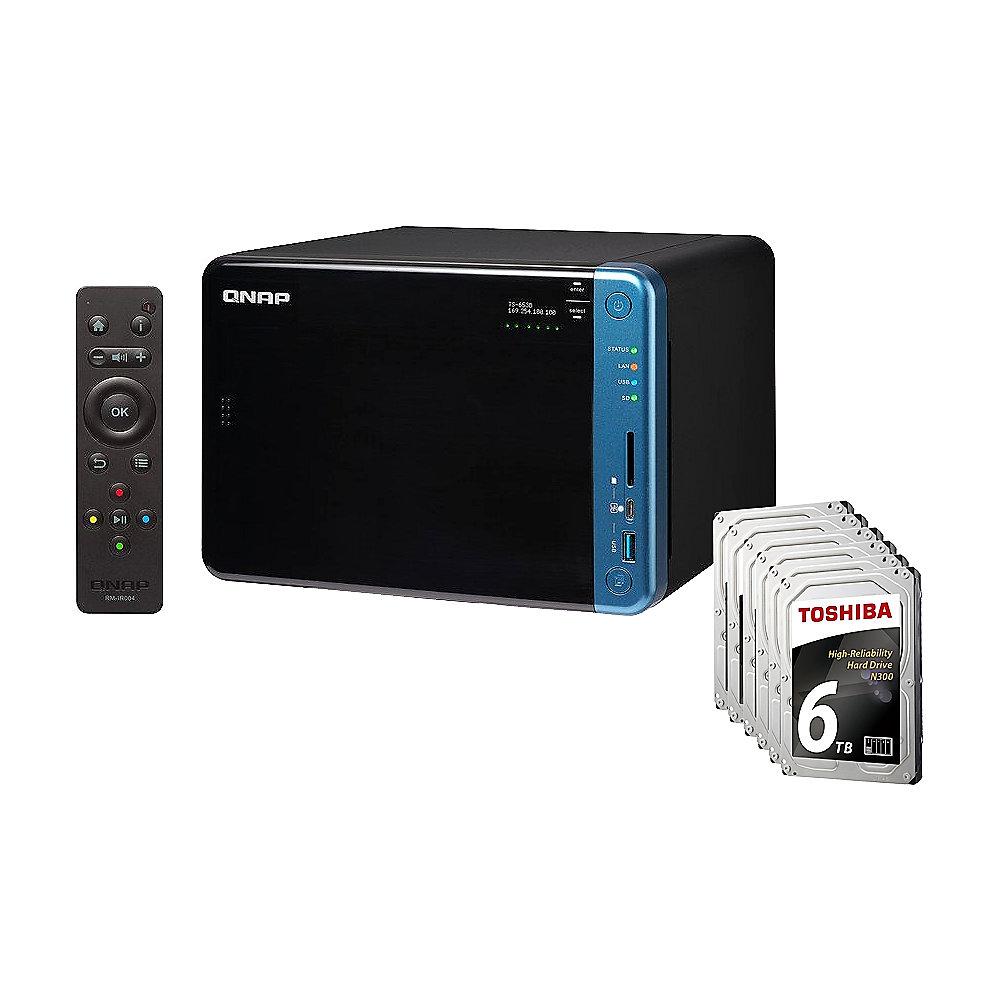 QNAP TS-653B-4G NAS System 6-Bay 36TB inkl. 6x 6TB Toshiba HDWN160UZSVA