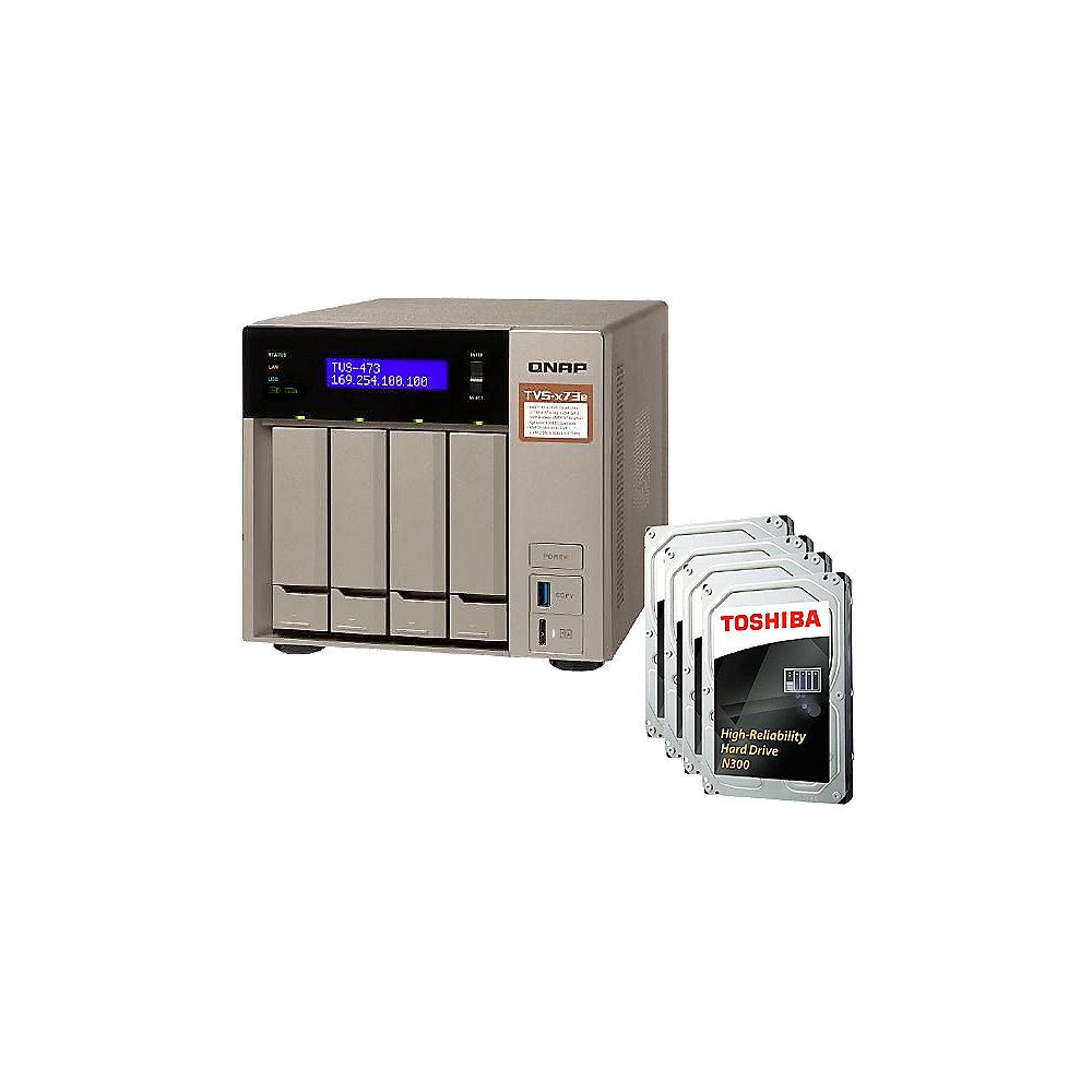 QNAP TVS-473e-4G NAS System 4-Bay 32TB inkl. 4x 8TB Toshiba HDWN180UZSVA