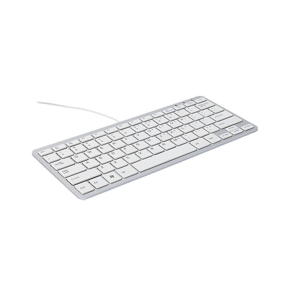 R-GO Tools Compact Tastatur QWERTZ DE USB weiss