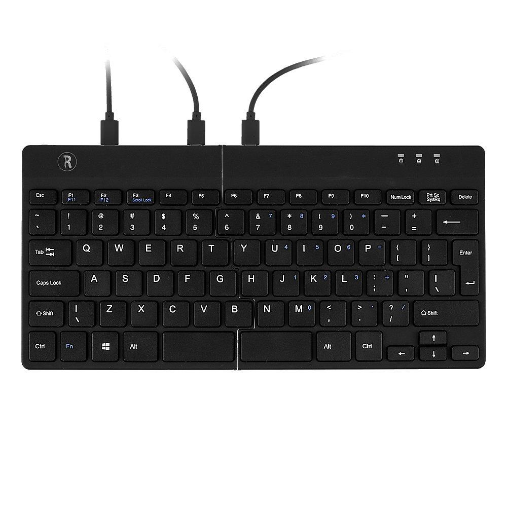 R-GO Tools Split Ergonomische Tastatur QWERTZ DE USB schwarz