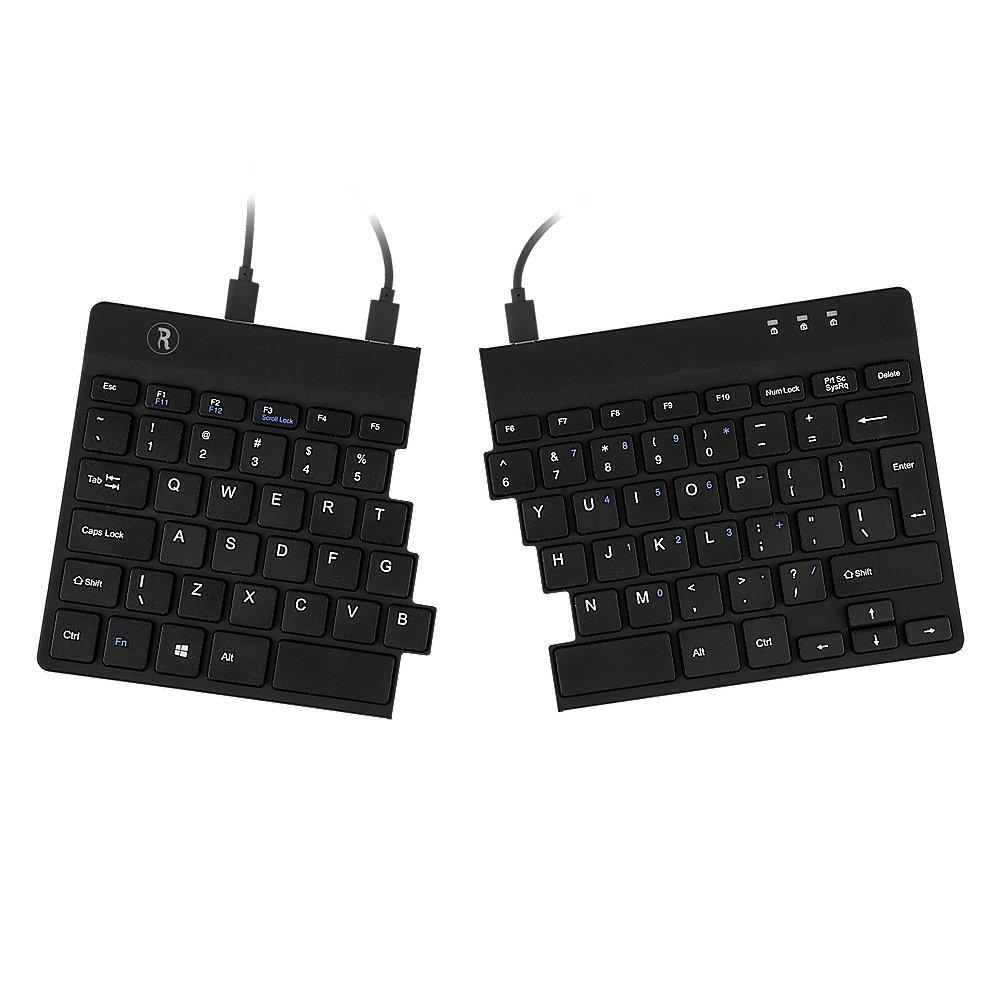 R-GO Tools Split Ergonomische Tastatur QWERTZ DE USB schwarz