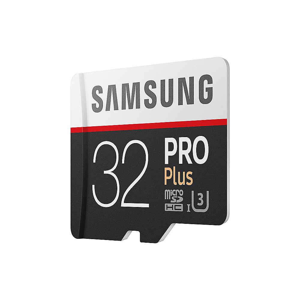 Samsung Pro Plus 32 GB microSDHC Speicherkarte (100 MB/s, Class 10, UHS-I, U3)