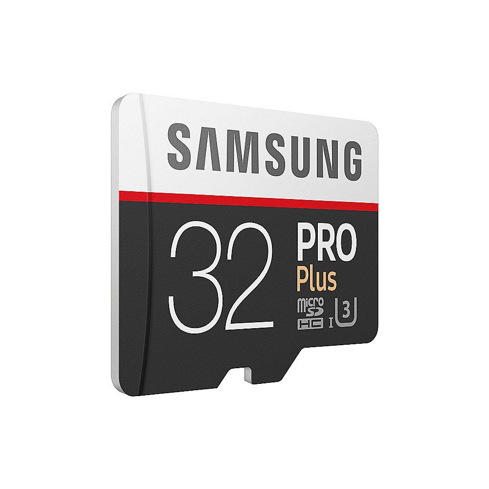 Samsung Pro Plus 32 GB microSDHC Speicherkarte (100 MB/s, Class 10, UHS-I, U3)