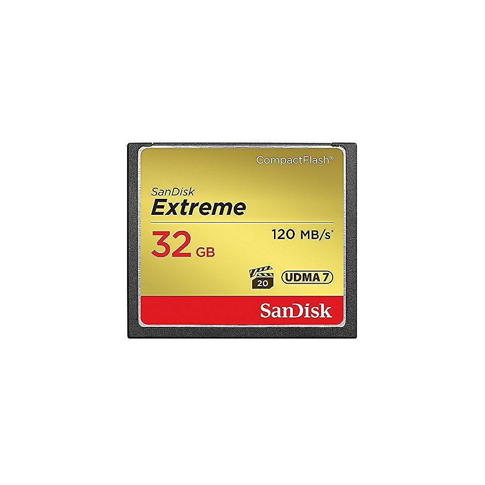 SanDisk Extreme 32 GB CompactFlash Speicherkarte (120 MB/s), SanDisk, Extreme, 32, GB, CompactFlash, Speicherkarte, 120, MB/s,