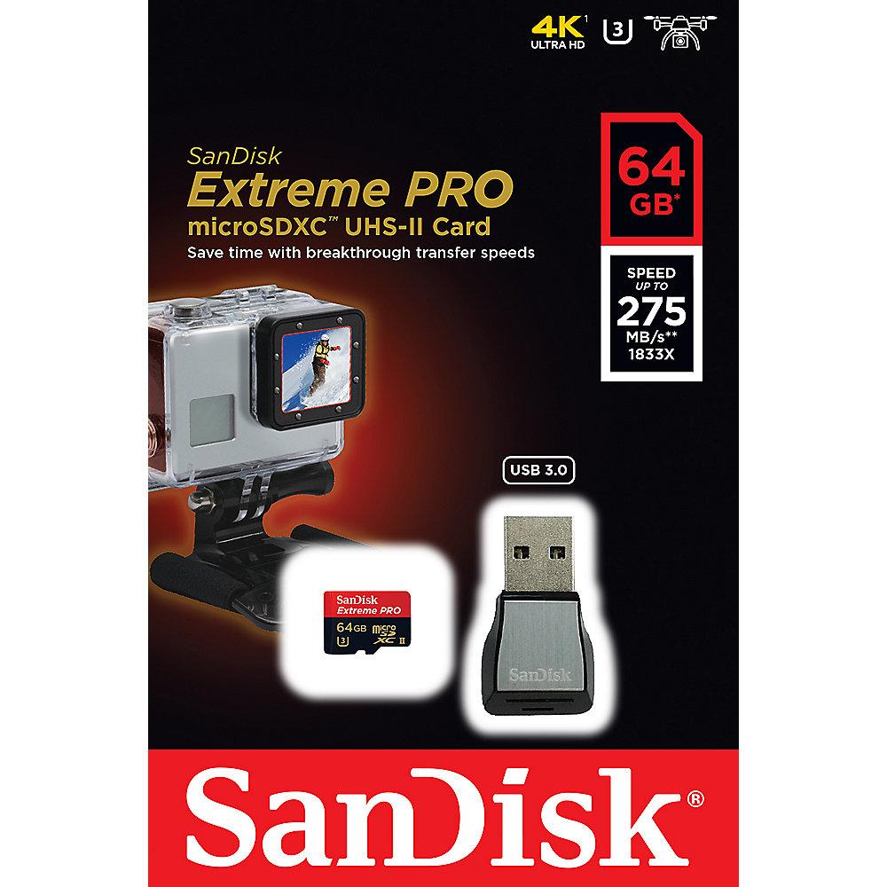 SanDisk Extreme Pro 64 GB microSDXC Speicherkarte (270 MB/s, UHS-II, U3)