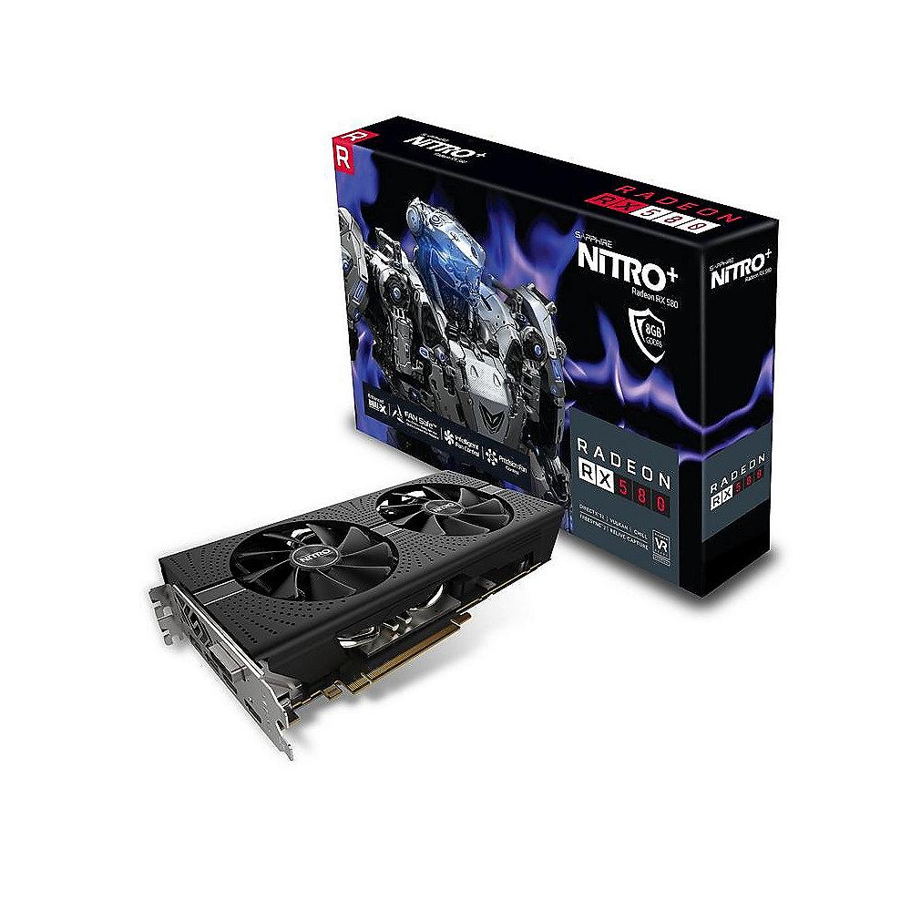 Sapphire AMD Radeon RX 580 Nitro  OC 8GB Grafikkarte 2xHDMI/2xDP/DVI-D