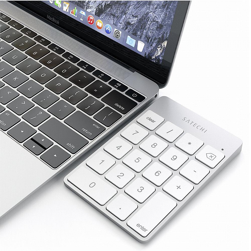 Satechi Aluminum Wireless Keypad Silver, Satechi, Aluminum, Wireless, Keypad, Silver