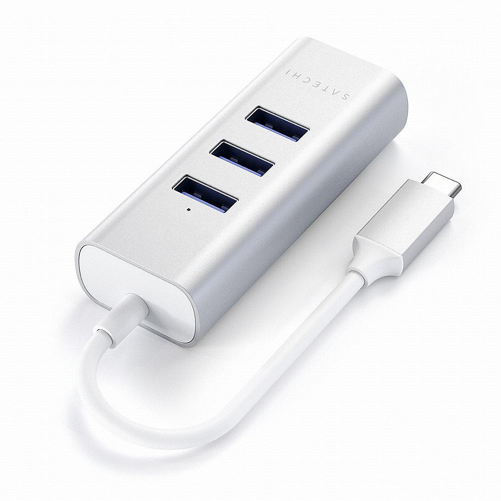 Satechi Type-C 2-in-1 3 Port USB 3.0 Hub & Ethernet silber