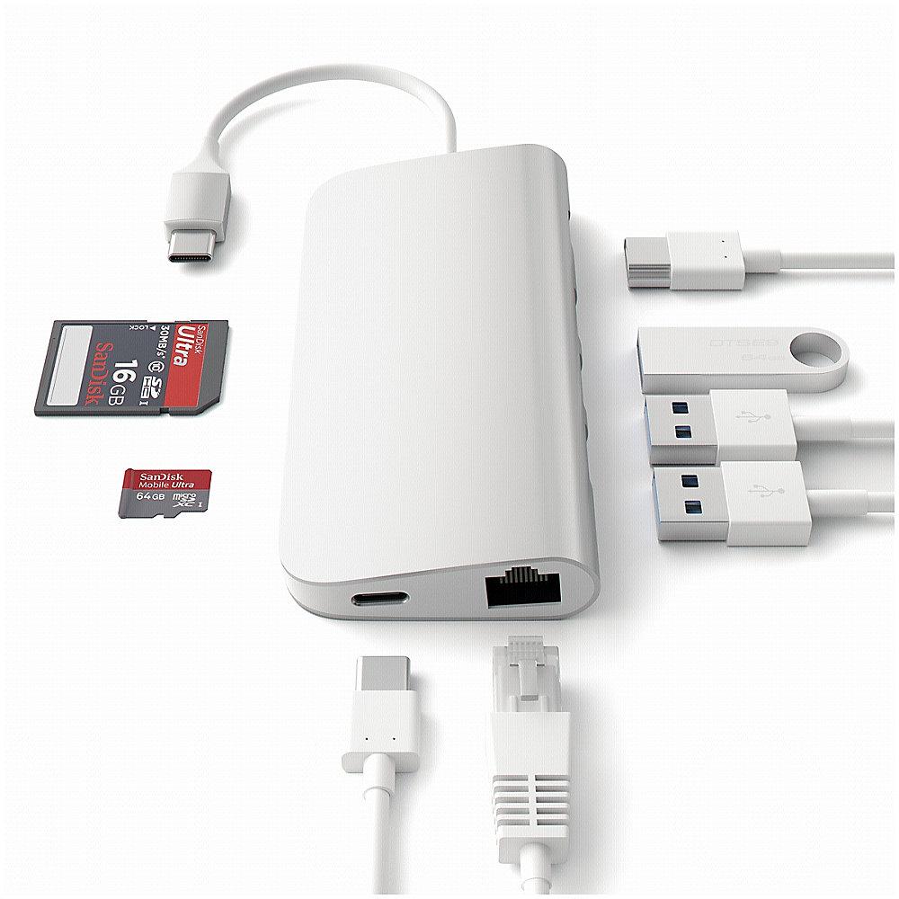 Satechi USB-C Hub Multi-Port Adapter 4K silber, Satechi, USB-C, Hub, Multi-Port, Adapter, 4K, silber