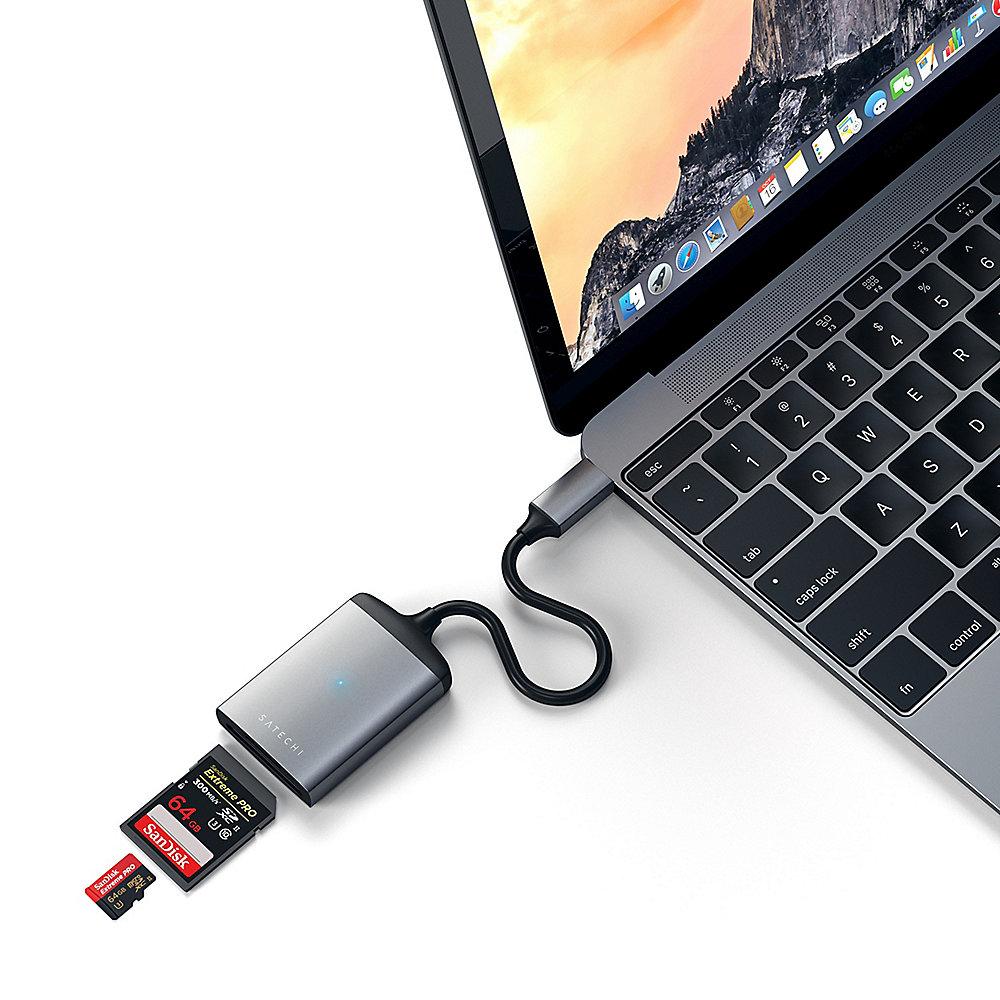 Satechi USB-C UHS-II Micro/SD Card Reader Space Gray, Satechi, USB-C, UHS-II, Micro/SD, Card, Reader, Space, Gray