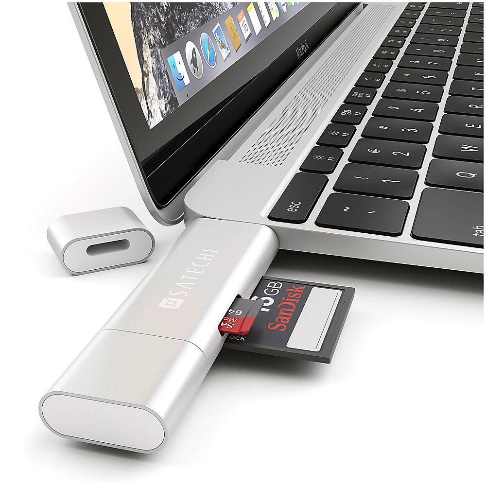 Satechi USB-C USB 3.0 und Micro/SD Card Reader Silber