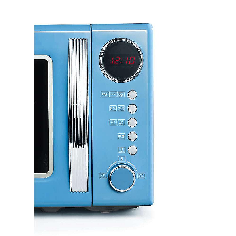 Severin MW 7894 Mikrowelle mit Grill Retro-Design, blau