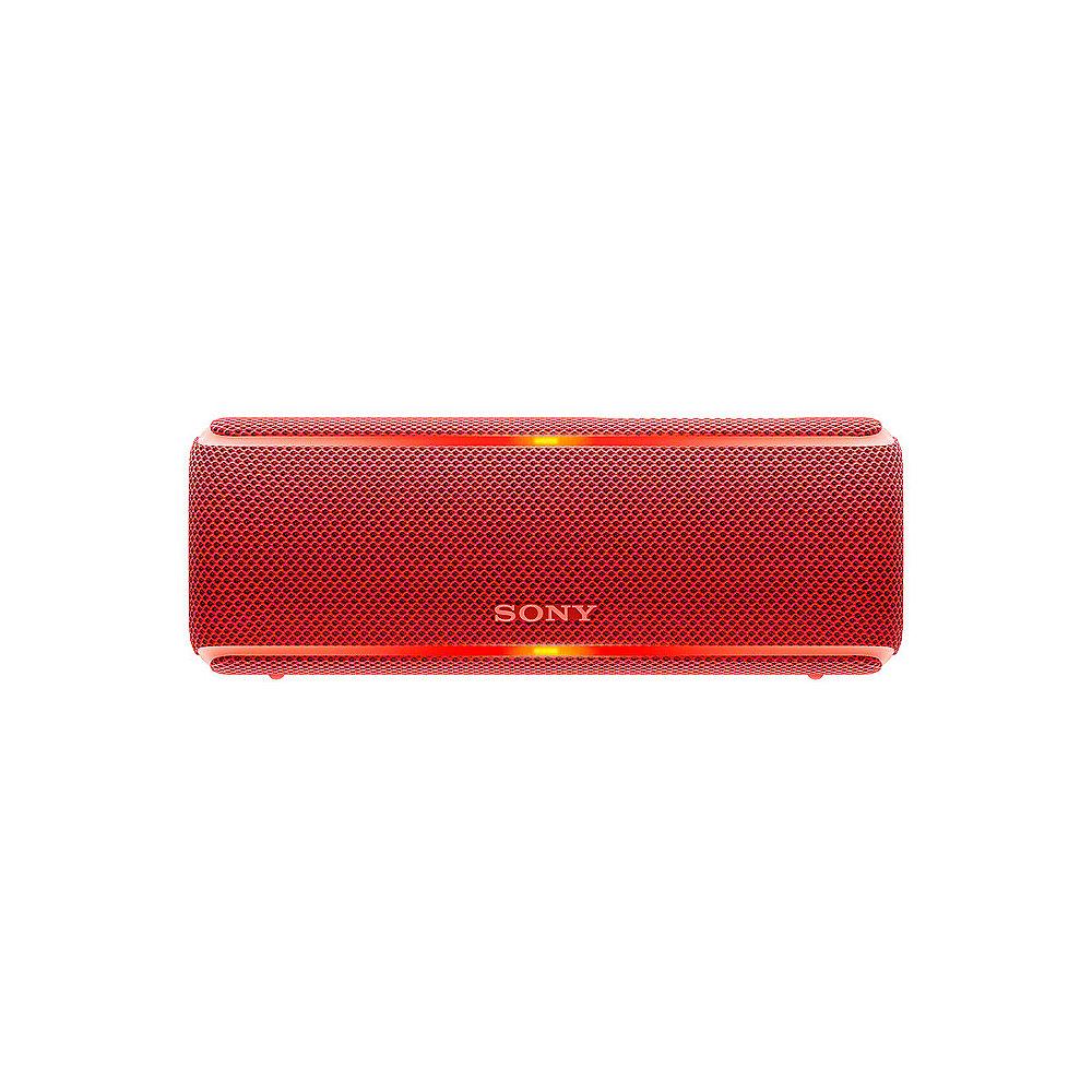 Sony SRS-XB21 tragbarer Lautsprecher (wasserabweisend, NFC, Bluetooth) rot