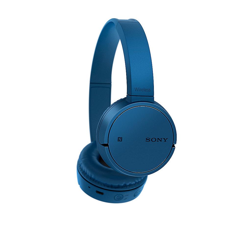 Sony WH-CH500L On Ear Kopfhörer kabellos mit BT, NFC und Voice Assistent blau