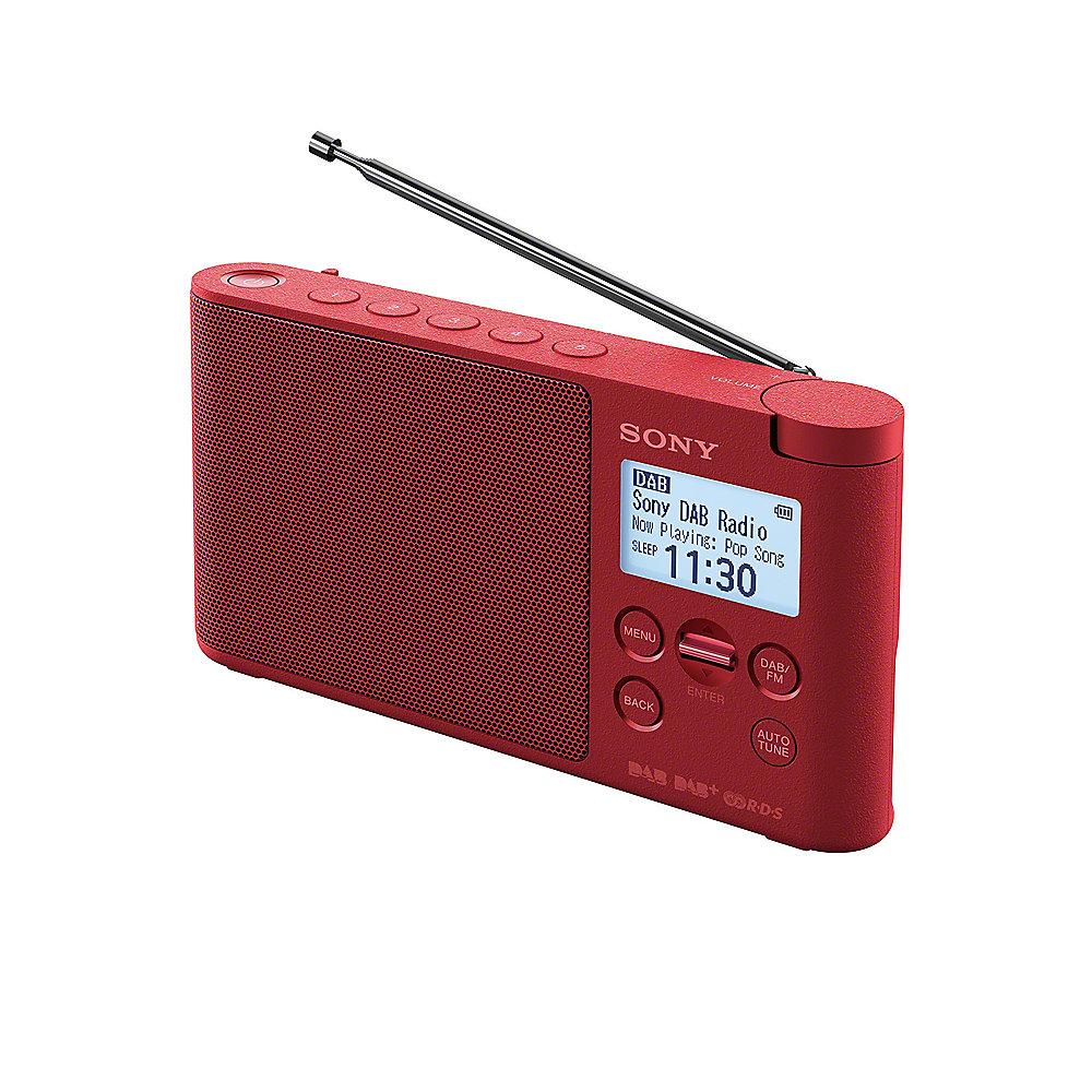 Sony XDR-S41DBPR Digitalradio DAB /UKW rot, Timer, Weckfunktion