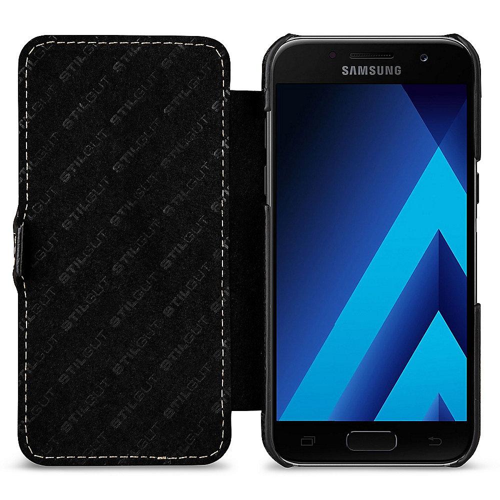 StilGut Book Type mit Clip für Samsung Galaxy A3 (2017) schwarz
