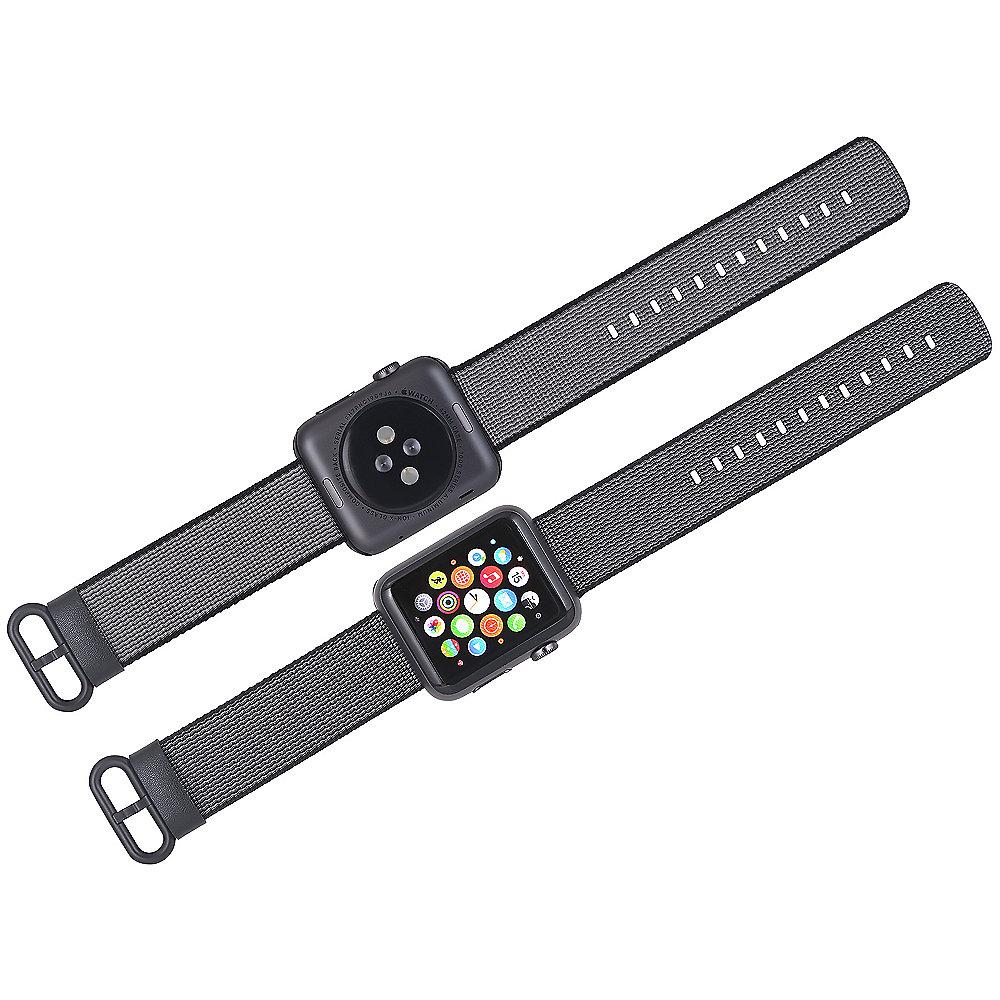 StilGut Nylon Armband für Apple Watch Serie 1-4 42mm schwarz