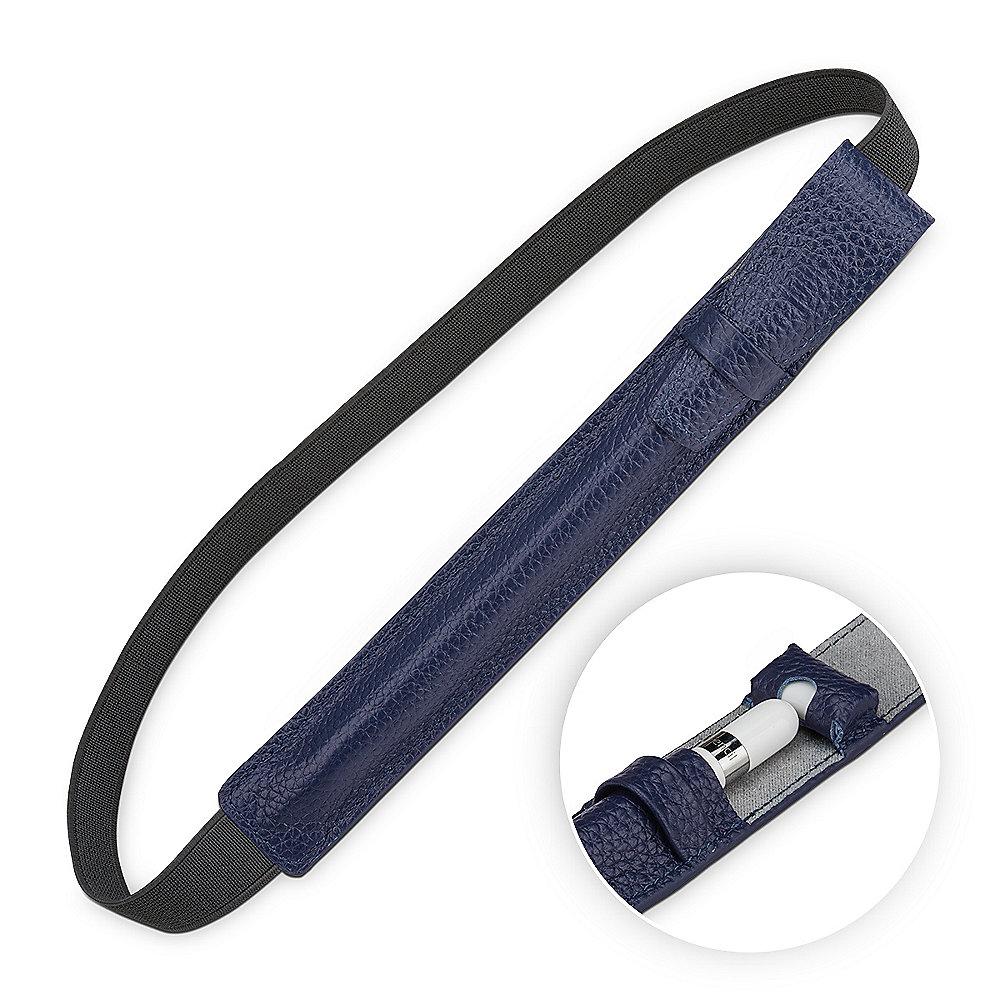 StilGut Pencil-Halter m. Adapter-Fach für iPad Pro 9.7/10.5, blau