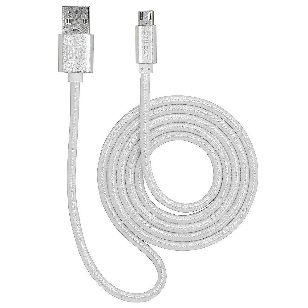 StilGut Premium Micro-USB Kabel 1m, silber