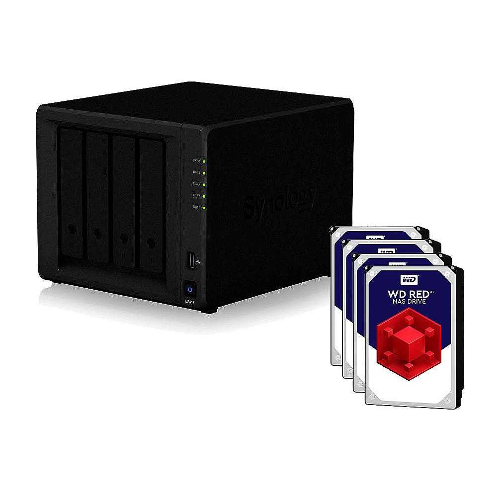 Synology Diskstation DS418 NAS 4-Bay 12TB inkl. 4x 3TB WD RED WD30EFRX, Synology, Diskstation, DS418, NAS, 4-Bay, 12TB, inkl., 4x, 3TB, WD, RED, WD30EFRX