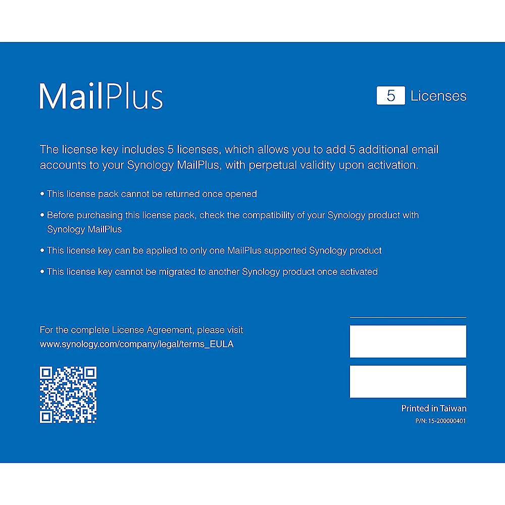 Synology MailPlus 5 Lizenzen