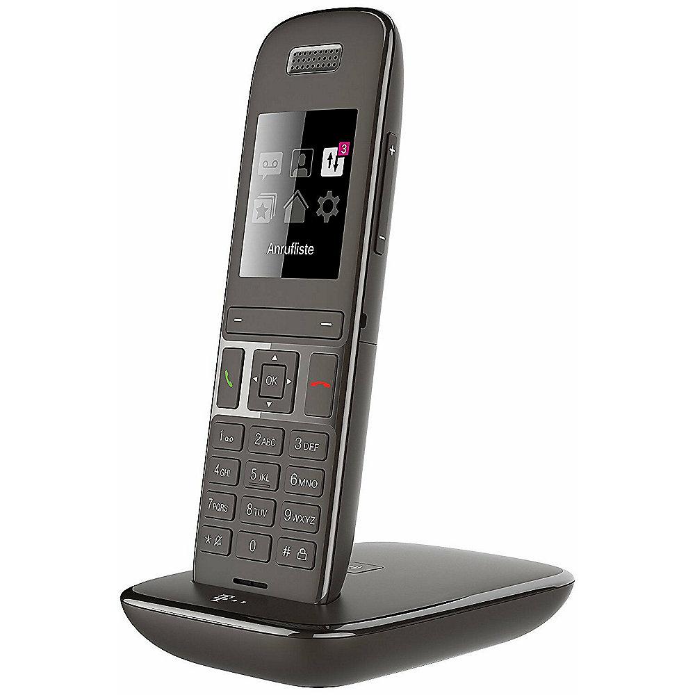 Telekom Speedphone 51 mit Basis und Anrufbeantworter ebenholz