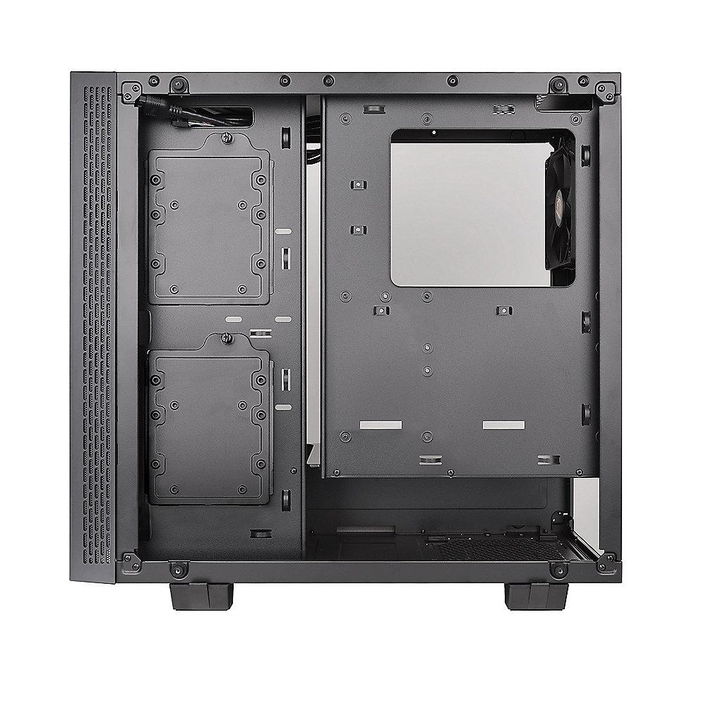 Thermaltake Core V21 Midi-Tower mATX Gehäuse schwarz, Fenster, tempered glass