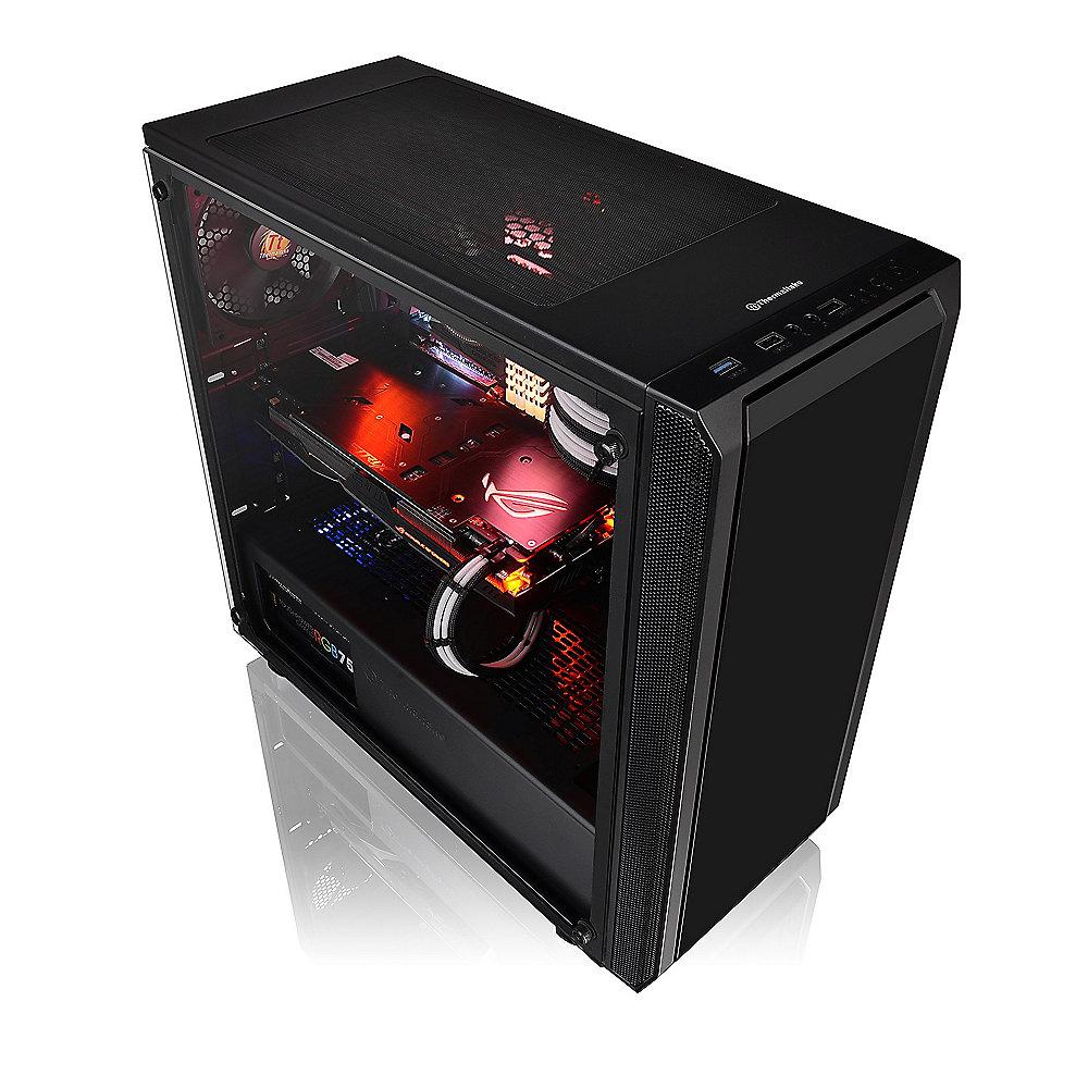 Thermaltake Versa J23 TG Midi-Tower ATX Gehäuse schwarz, mit Sichtfenster (o.NT)