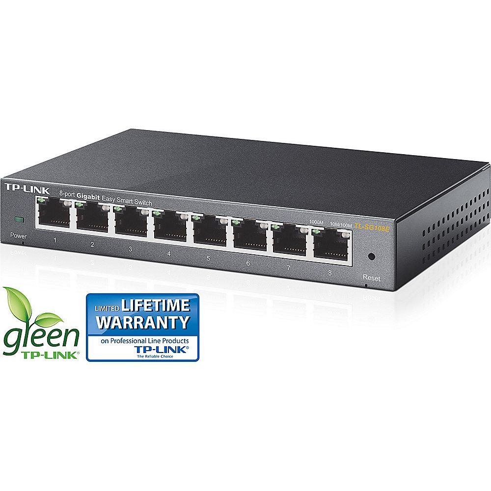 TP-LINK TL-SG108E 8x Port Desktop Gigabit Smart Switch Metall IGMPv3, TP-LINK, TL-SG108E, 8x, Port, Desktop, Gigabit, Smart, Switch, Metall, IGMPv3