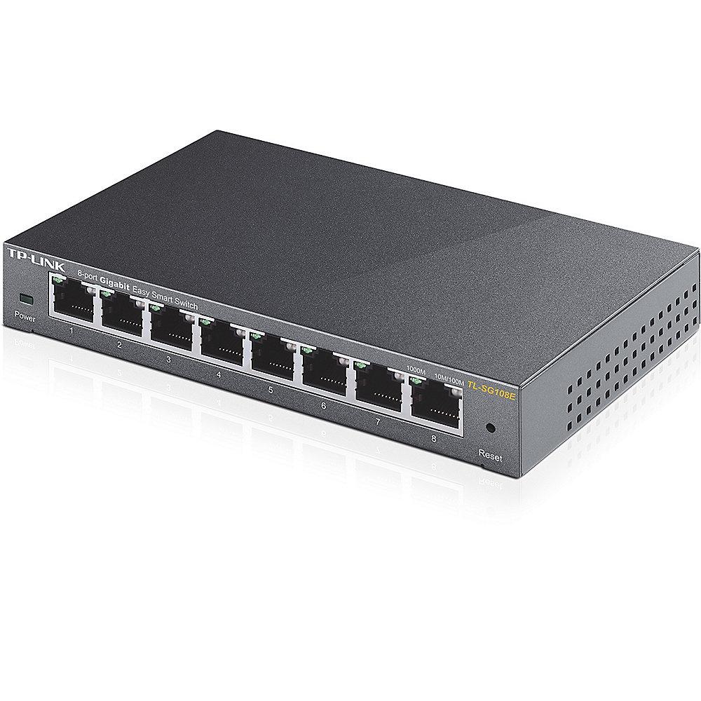 TP-LINK TL-SG108E 8x Port Desktop Gigabit Smart Switch Metall IGMPv3, TP-LINK, TL-SG108E, 8x, Port, Desktop, Gigabit, Smart, Switch, Metall, IGMPv3