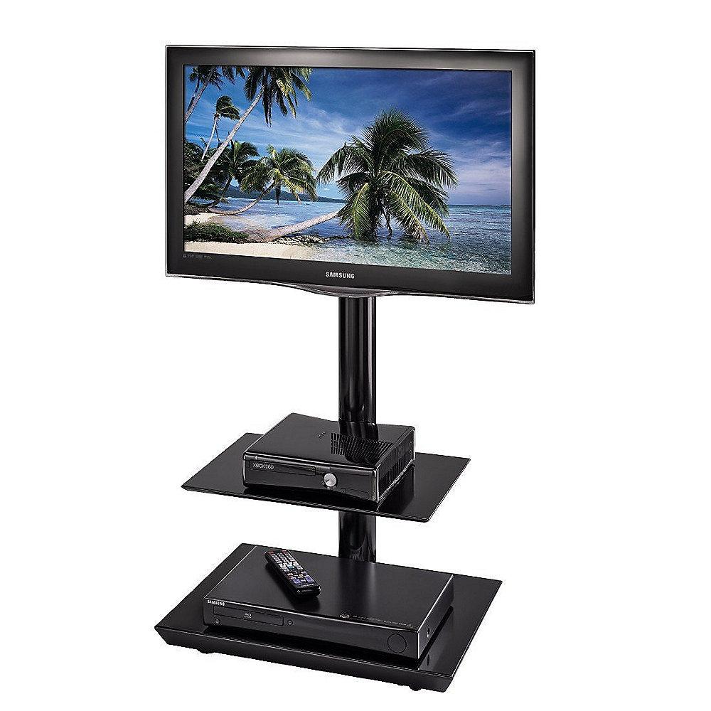 TV-Standfuß, 1160 mm, 2 Ablagen, Schwarz