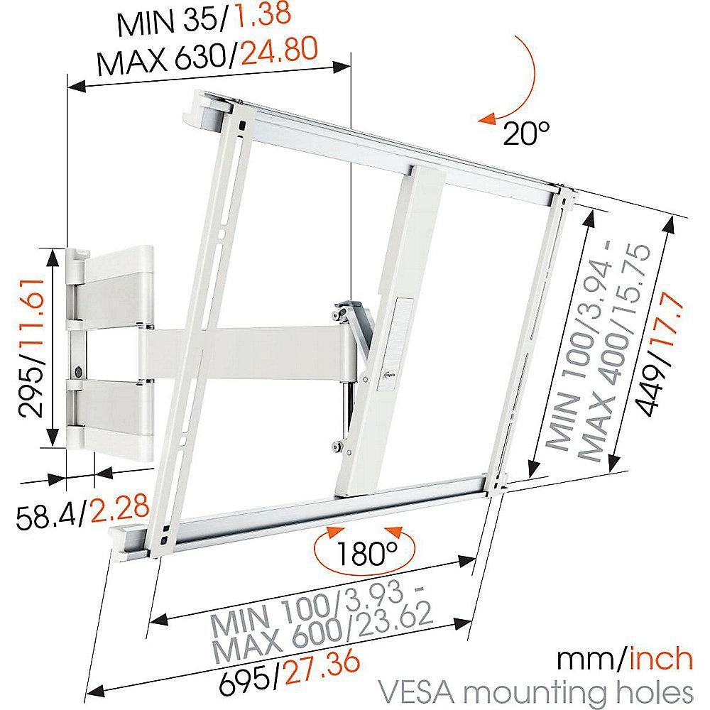 Vogels THIN 545 neig-/schwenkbare Wandhalterung - VESA bis 600x400 mm weiss