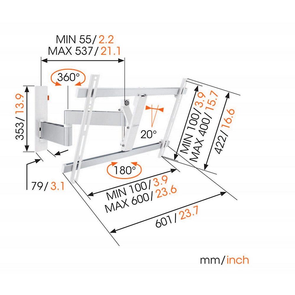 Vogels WALL 3345 Wandhalterung - VESA 100x100 bis 700x400 mm weiß