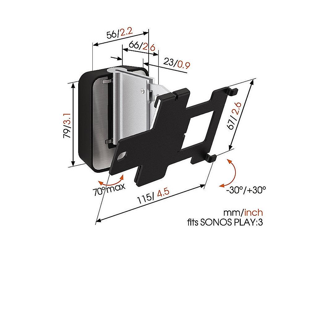 Vogels Wandhalter für Sonos Play:3 schwarz