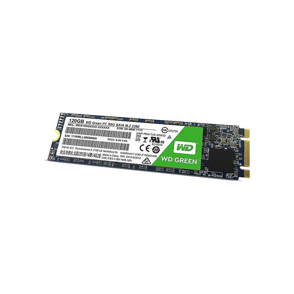 WD Green 2D NAND TLC SATA-SSD 120GB 6GB/s M.2 2280, WD, Green, 2D, NAND, TLC, SATA-SSD, 120GB, 6GB/s, M.2, 2280