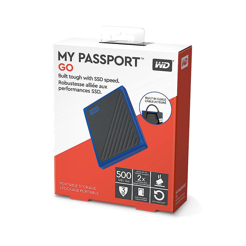 WD My Passport Go Portable SSD 500GB USB3.0 Schwarz und Kobaltblau