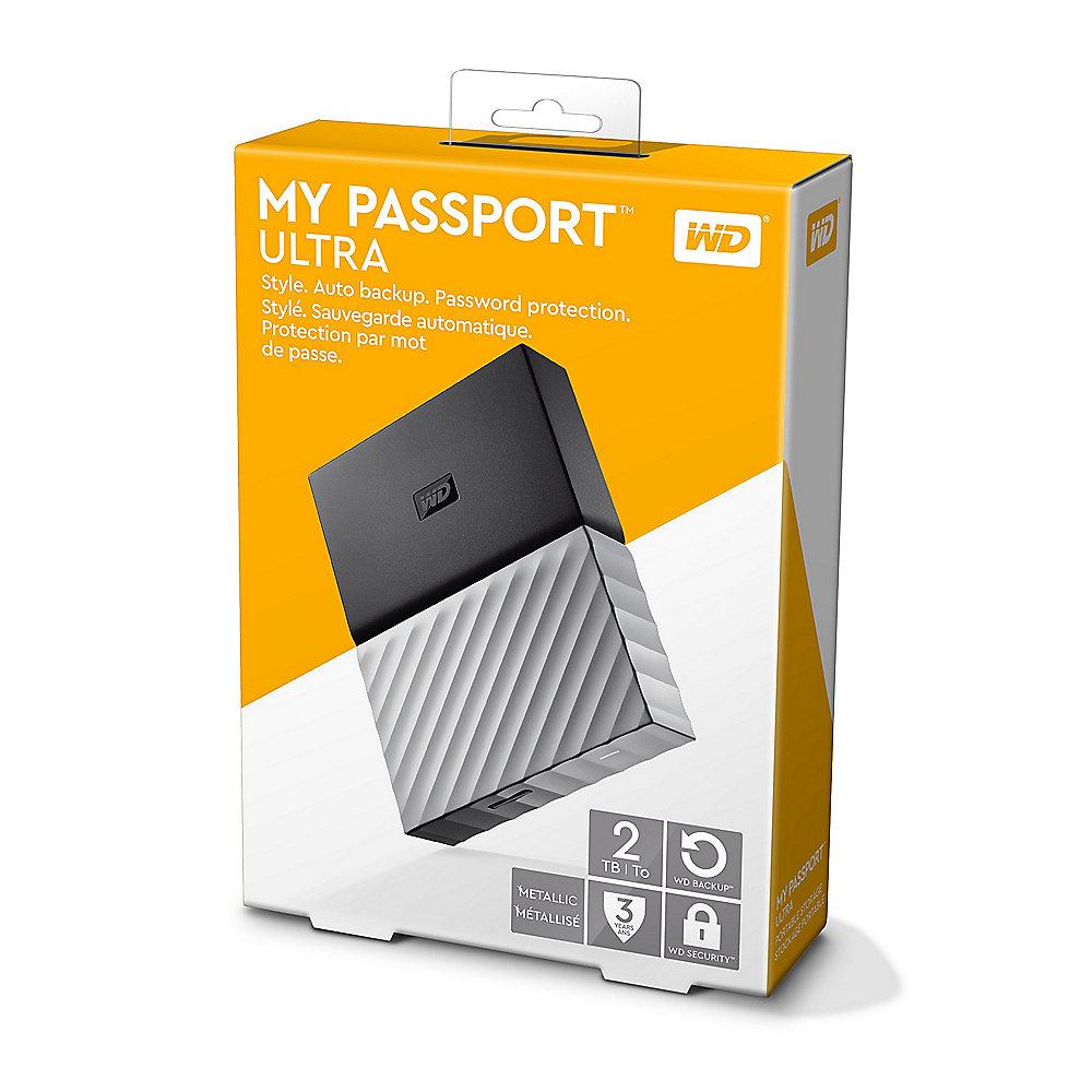 WD My Passport Ultra USB3.0 2TB 2.5zoll - Schwarz/Grau WDBFKT0020BGY-WESN