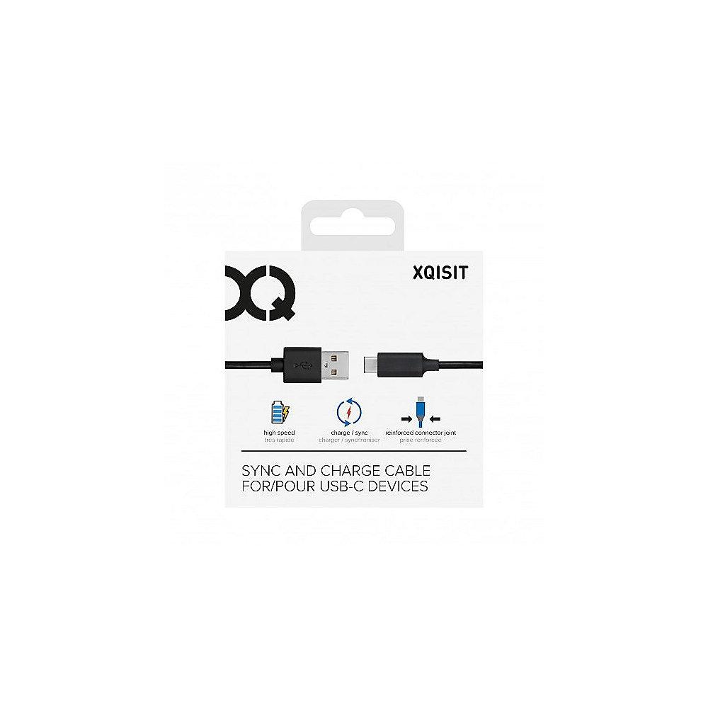 xqisit Charge & Sync USB-C zu USB-A Kabel 1m schwarz