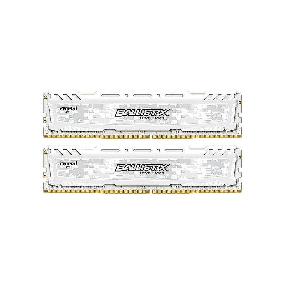 16GB (2x8GB) Ballistix Sport LT DDR4-2400 Weiss CL16 RAM, 16GB, 2x8GB, Ballistix, Sport, LT, DDR4-2400, Weiss, CL16, RAM