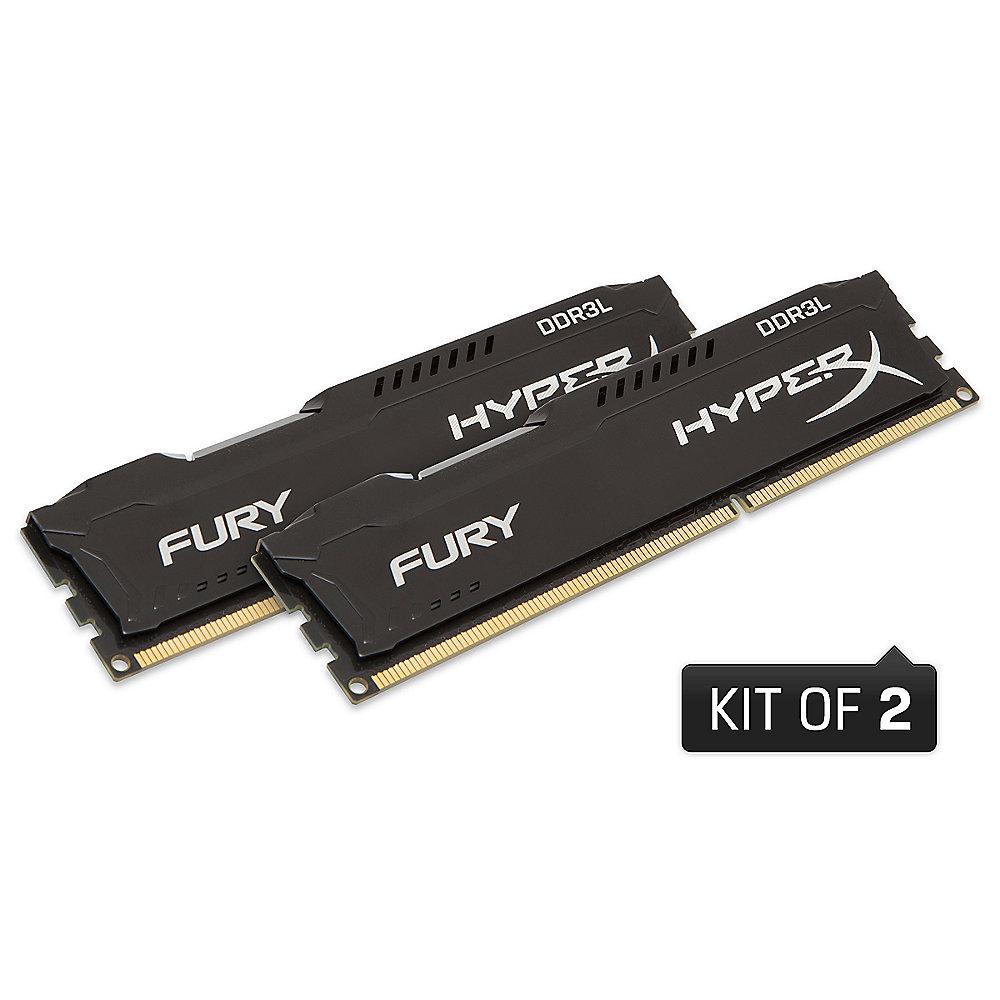 8GB (2x4GB) HyperX Fury schwarz DDR3L-1600 CL10 RAM Kit Low Voltage