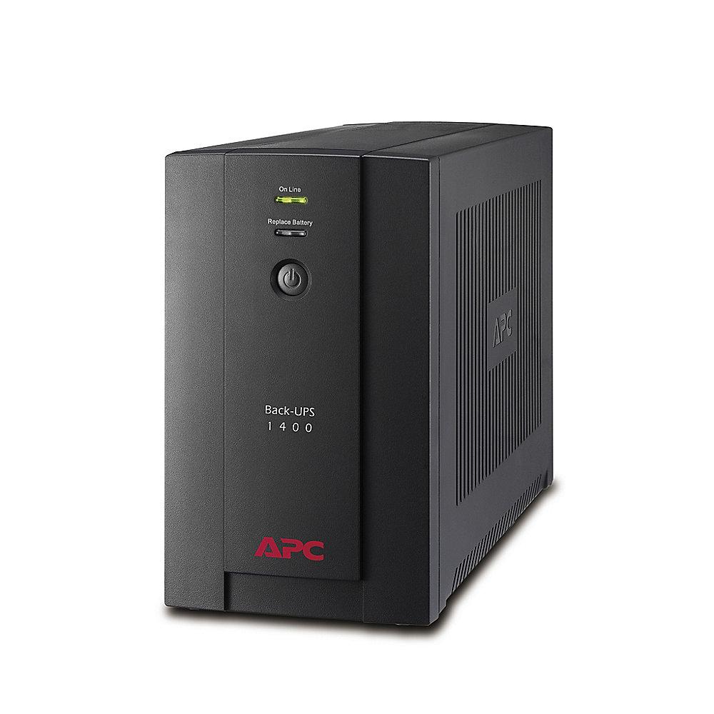 APC Back-UPS 1400VA AVR 4-fach Schutzkontakt (BX1400U-GR)
