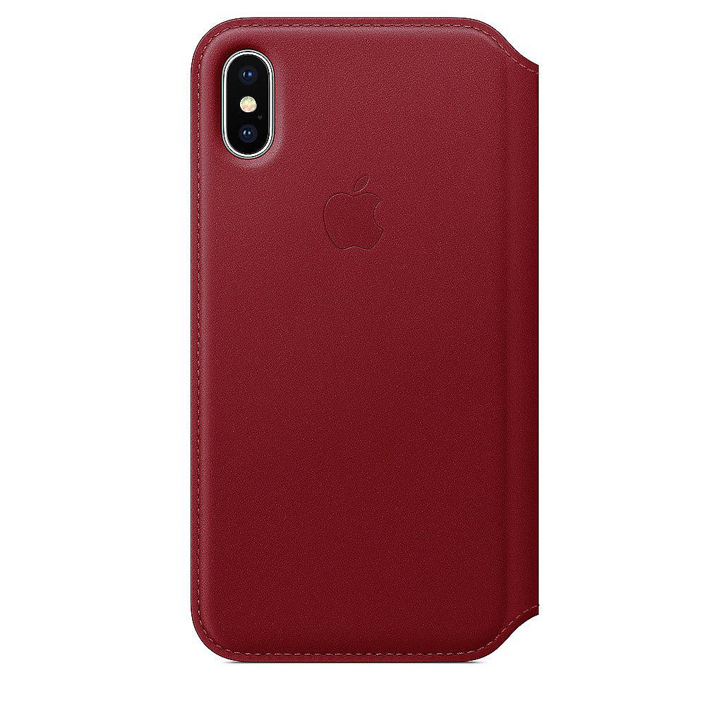 Apple Original iPhone X Leder Folio Case-(PRODUCT)RED