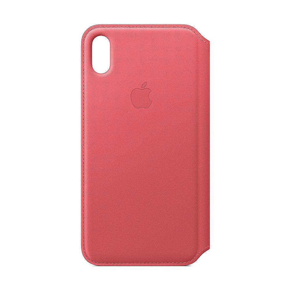 Apple Original iPhone XS Max Leder Folio Case-Pfingstrosenpink