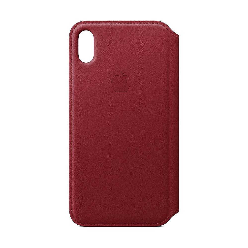 Apple Original iPhone XS Max Leder Folio Case-(PRODUCT)RED