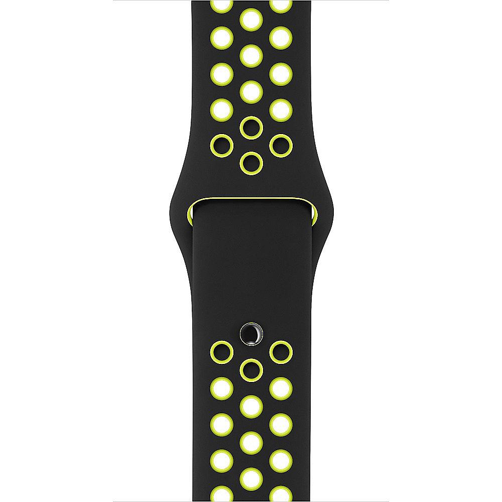 Apple Watch 42mm Nike Sportarmband Schwarz/Volt - S/M und M/L - MQ2Q2ZM/A