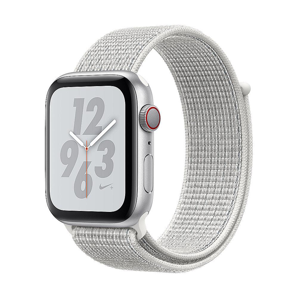 Apple Watch Nike  LTE 44mm Aluminiumgehäuse Silber Sport Loop Summit White