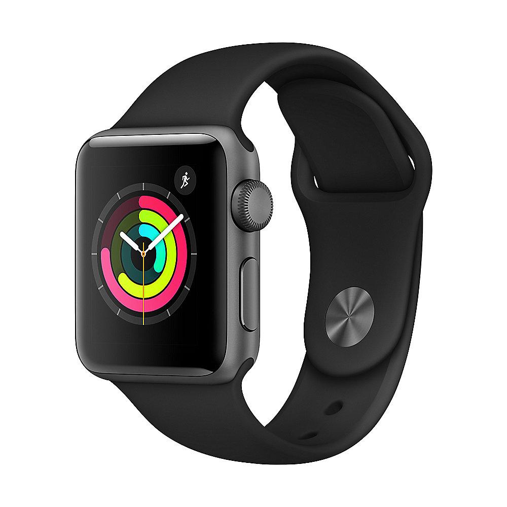 Apple Watch Series 3 GPS 38mm Aluminiumgehäuse Space Grau Sportarmband Schwarz